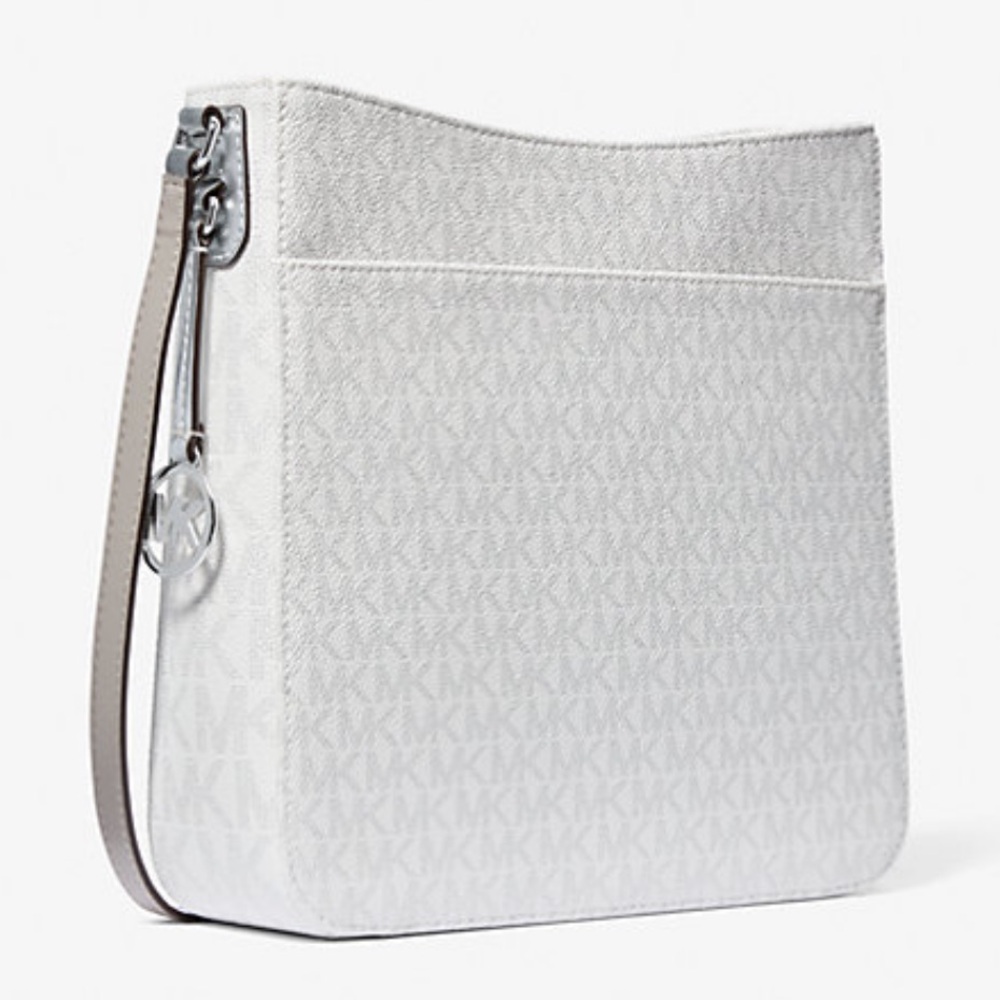 NWT $348 MSRP Michael Kors White Crossbody Bag with Silver Hardware - Picture 2 of 7